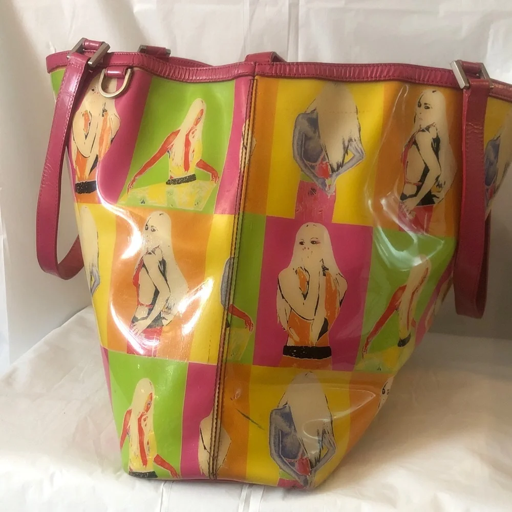 Versace Call Me Donatella patent tote big & RATE quite good condition 15” L x 12